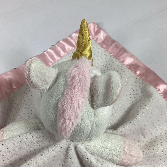 Cloud Island Unicorn Lovey Baby Security Blanket Pink White Gold Sparkles - Picture 7 of 7